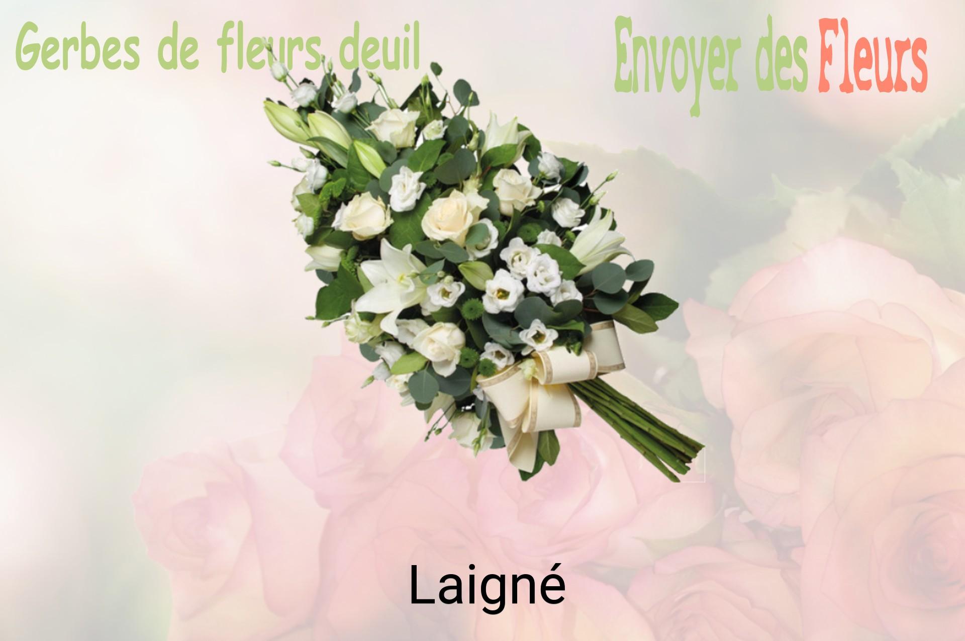 Gerbe de fleurs de deuil livrée à Laigné